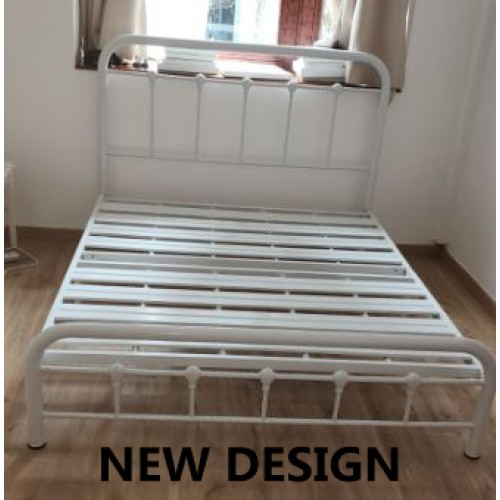 Alfred Queen Metal Bed (Heavy Duty) - Ivory