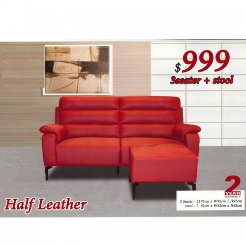 > Sofa - Half Leather Sofa