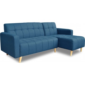 Donna 3 Seater L-Shape Fabric Sofa (Jean Blue)