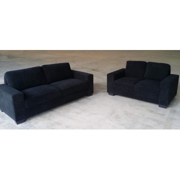 Nora 2/3 Seater Fabric Sofa (Black)