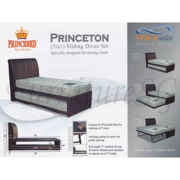 (Clearance) Princeton 3 in 1 Sliding Divan - 1 Set Only